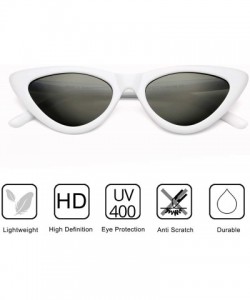Round Retro Vintage Cat Eye Sunglasses for women Clout Goggles Composite Frame - A02 White/Grey - C018Q3DDE58 $22.76