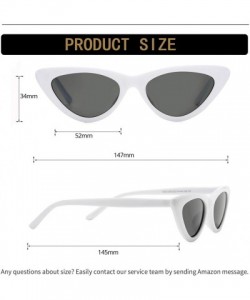 Round Retro Vintage Cat Eye Sunglasses for women Clout Goggles Composite Frame - A02 White/Grey - C018Q3DDE58 $22.76