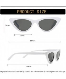 Round Retro Vintage Cat Eye Sunglasses for women Clout Goggles Composite Frame - A02 White/Grey - C018Q3DDE58 $10.78