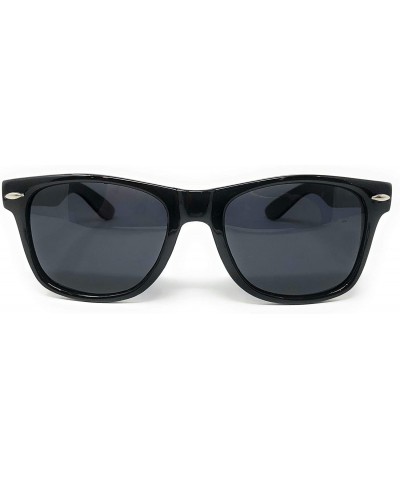 Sport Sunglasses Classic 80's Vintage Style Design - Black Gloss Polarized - C218XAXODLR $9.33