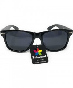 Sport Sunglasses Classic 80's Vintage Style Design - Black Gloss Polarized - C218XAXODLR $9.33