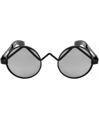 Round Vintage Inspired Round Circle Frames with Flat Mirrored Lens 25100&EC3138 - Ec3138 Black - CB183L8DTHI $8.84