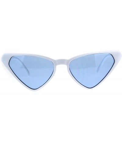 Cat Eye Womens Pop Color Goth Cat Eye Retro Futuristic Plastic Sunglasses - White Blue - CI18DIYO60Y $21.88