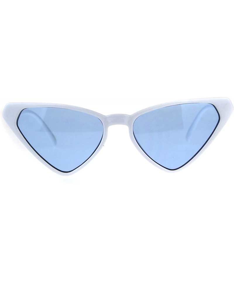 Cat Eye Womens Pop Color Goth Cat Eye Retro Futuristic Plastic Sunglasses - White Blue - CI18DIYO60Y $10.43