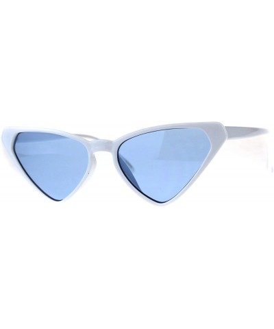 Cat Eye Womens Pop Color Goth Cat Eye Retro Futuristic Plastic Sunglasses - White Blue - CI18DIYO60Y $10.43