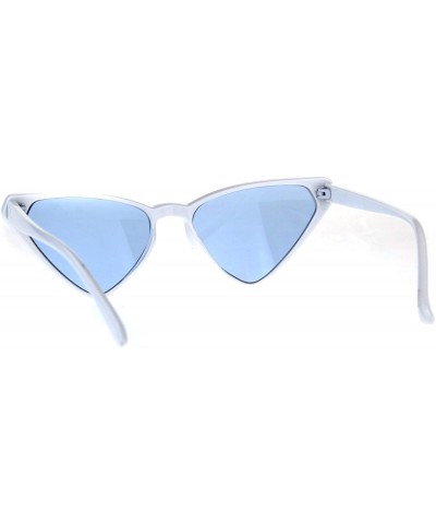 Cat Eye Womens Pop Color Goth Cat Eye Retro Futuristic Plastic Sunglasses - White Blue - CI18DIYO60Y $10.43