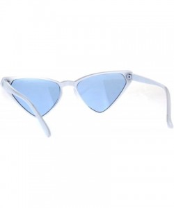 Cat Eye Womens Pop Color Goth Cat Eye Retro Futuristic Plastic Sunglasses - White Blue - CI18DIYO60Y $10.43