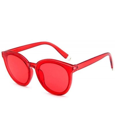 Aviator Luxury Vintage Round Sunglasses Women Brand Designer 2019 Cat Eye Leopard - Red - C618Y2OZR2G $7.72