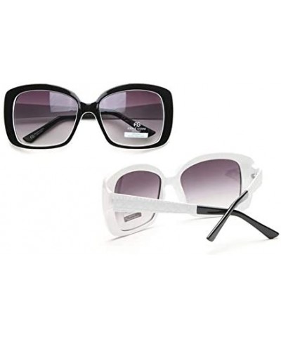 Square Women's Fashion Square-Frame Sunglasses - Black/Transparent - CL18HDEG5LI $33.50