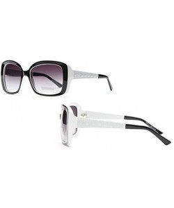 Square Women's Fashion Square-Frame Sunglasses - Black/Transparent - CL18HDEG5LI $33.50