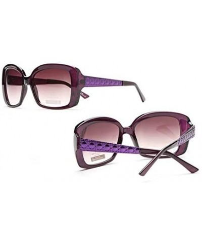 Square Women's Fashion Square-Frame Sunglasses - Black/Transparent - CL18HDEG5LI $33.50