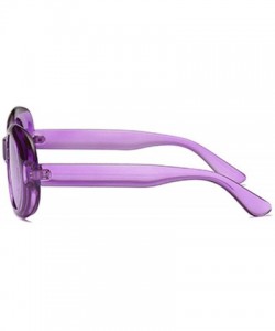 Oval Women's Cat Eye Sunglasses Retro Oval Oversized Plastic Lenses glasses - Purple - CX18NOAMDA6 $12.46