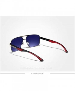 Rectangular Genuine quality square sunglasses men fashion polarized and UV400 Ultra light Al-Mg - Silver/Gray - CB18X75X9W8 $...
