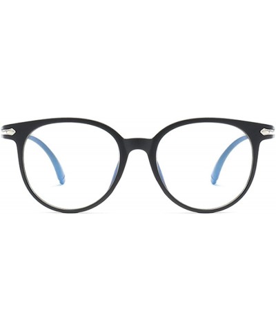 Goggle Fashion Vintage Transparent Cat Eye Women Glasses Retro Oval Frame Sun Luxury Blue Eyewear - Bright Black - C2197A20NZ...