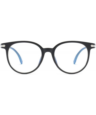 Goggle Fashion Vintage Transparent Cat Eye Women Glasses Retro Oval Frame Sun Luxury Blue Eyewear - Bright Black - C2197A20NZ...