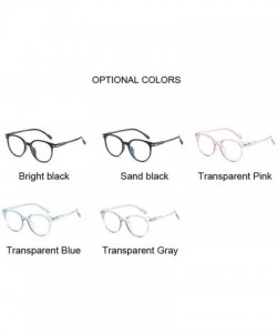 Goggle Fashion Vintage Transparent Cat Eye Women Glasses Retro Oval Frame Sun Luxury Blue Eyewear - Bright Black - C2197A20NZ...