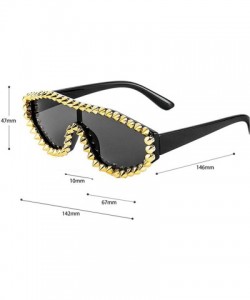 Goggle Men Sunglasses New Fashion Punk Rivet Goggle Vintage Sun Glasses for Women Novelty Club Sunglasses - Black - CG194L3CT...