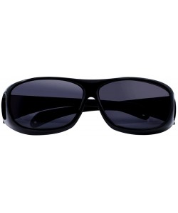 Oval Unisex HD Night Vision Driving Sunglasses- Wrap Around Glasses- Cycling Running Outdoor Sport Eyewear (Black) - CN187K6L...