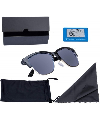 Rimless Retro Polarized Sunglasses Men Women Classic Casual Semi Rimless Round Fashion Sun Glasses - C918NAW6QEO $16.12
