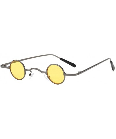 Goggle Small Round Sunglasses-Shade Glasses Slender Metal Frame-Punk Fashion Goggle - F - CE190EETZ57 $38.57