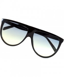 Aviator Cool Color Tinted Flat Lens Flat Top Square Sunglasses A016 - Black/ Blue Green Gradient - C3185DT2M75 $12.12