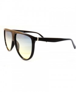 Aviator Cool Color Tinted Flat Lens Flat Top Square Sunglasses A016 - Black/ Blue Green Gradient - C3185DT2M75 $12.12