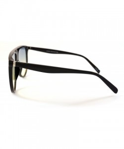 Aviator Cool Color Tinted Flat Lens Flat Top Square Sunglasses A016 - Black/ Blue Green Gradient - C3185DT2M75 $12.12