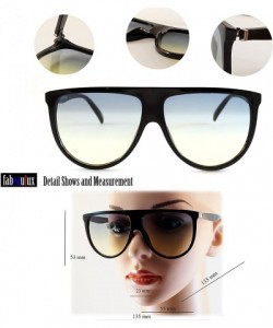 Aviator Cool Color Tinted Flat Lens Flat Top Square Sunglasses A016 - Black/ Blue Green Gradient - C3185DT2M75 $12.12