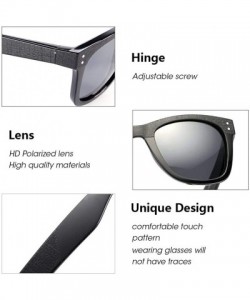 Square Polarized Sunglasses for Men Women UV400 Protection Driving Fishing Sun Glasses - Black/Grey Lens - CW18QCTS2LE $11.59