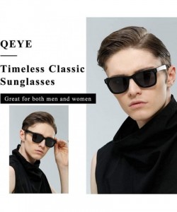 Square Polarized Sunglasses for Men Women UV400 Protection Driving Fishing Sun Glasses - Black/Grey Lens - CW18QCTS2LE $11.59