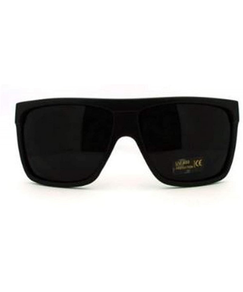 Oversized Mens Sunglasses Unique 80's Oversized Flat Top Square Fashion Frame Black - C711DIXKJF9 $7.82
