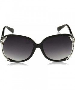 Oversized Women's 1005SP Vented Rectangular Sunglasses with Round Enamel Temple Design & 100% UV Protection - 70 mm - Black -...