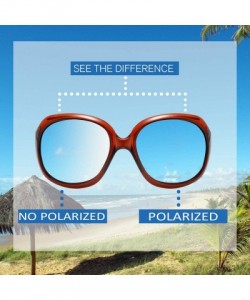 Round Classic Oversized Womens Polarized Sunglasses Uv400 Protection Fashionwear Pop Sun Eye Glass - Brown - CX18MG5940Q $18.01