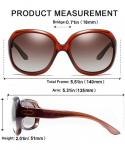 Round Classic Oversized Womens Polarized Sunglasses Uv400 Protection Fashionwear Pop Sun Eye Glass - Brown - CX18MG5940Q $18.01