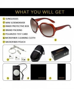 Round Classic Oversized Womens Polarized Sunglasses Uv400 Protection Fashionwear Pop Sun Eye Glass - Brown - CX18MG5940Q $18.01