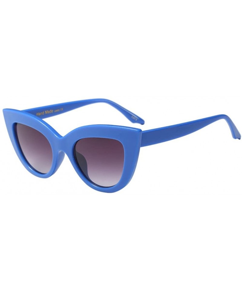 Wayfarer Fashion Star Same Style Cat Eye Frame Eyeglasses Ladies Womens Sunglasses - Blue - C318G84XKGH $11.42