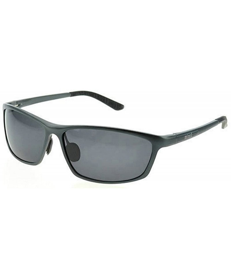 Rectangular Full-frame Al-Mg Day and Night Polarized Men's Driving Sunglasses - Gun-gray - CD1827YMA76 $15.21