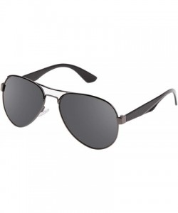 Aviator Polarizer Aviator Sunglasses for Mens Womens Mirrored Sun Glasses Shades with Uv400 - Gun Grey - C2186ZONRW5 $9.98