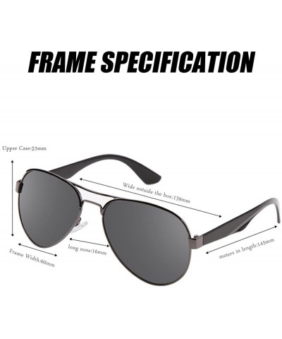 Aviator Polarizer Aviator Sunglasses for Mens Womens Mirrored Sun Glasses Shades with Uv400 - Gun Grey - C2186ZONRW5 $9.98