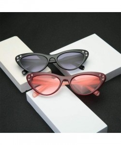 Cat Eye Women's Luxurious Cat Eye Shade Sunglasses Integrated Diamond Eyes Gasses - White - CX196OMC5I2 $8.19