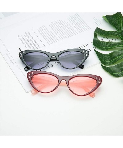 Cat Eye Women's Luxurious Cat Eye Shade Sunglasses Integrated Diamond Eyes Gasses - White - CX196OMC5I2 $8.19