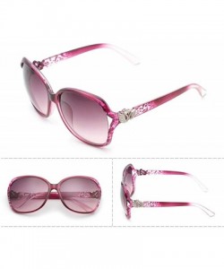 Oversized Vintage Classic Retro Heart Wing Sunglasses for Women Plate Resin UV 400 Protection Sunglasses - Purple - CA18SAT5C...