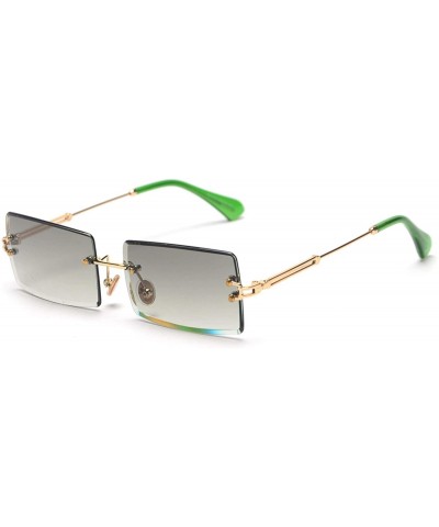 Oversized Rimless Sunglasses Women Accessories 2019 Rectangle Female Sun Glasses Eyewear - As in Photo - CJ18W7EL86H $59.98