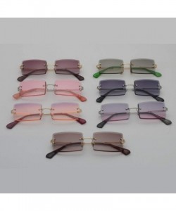 Oversized Rimless Sunglasses Women Accessories 2019 Rectangle Female Sun Glasses Eyewear - As in Photo - CJ18W7EL86H $31.10