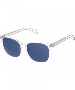 Wayfarer Semi Rimless Wire Hook Temples Square Lens Horn Rimmed Sunglasses 56mm - Clear-silver / Smoke - CH12NT8G4VW $9.32