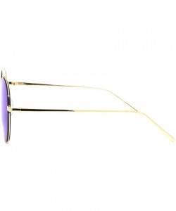 Aviator Mirrored Lens Aviator Sunglasses Metal Frame Unisex Fashion UV 400 - Gold (Blue Mirror) - C718XMU4WZU $10.48