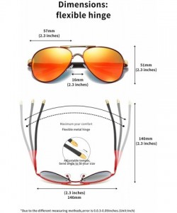Aviator Luxury aviator Men's Polarized Driving Sunglasses shades For Men UV400 - Red Arm Gold Bridge Red Lens - CU18NZHI46Z $...