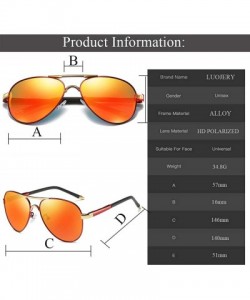 Aviator Luxury aviator Men's Polarized Driving Sunglasses shades For Men UV400 - Red Arm Gold Bridge Red Lens - CU18NZHI46Z $...
