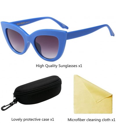 Wayfarer Fashion Star Same Style Cat Eye Frame Eyeglasses Ladies Womens Sunglasses - Blue - C318G84XKGH $11.42