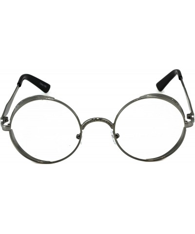 Round Steampunk Retro Gothic Vintage Hippie Colored Metal Round Circle Frame Sunglasses Colored Lens - CU1860ZK3QH $10.97